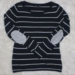 Banana Republic Striped Elbow Patch Sweater